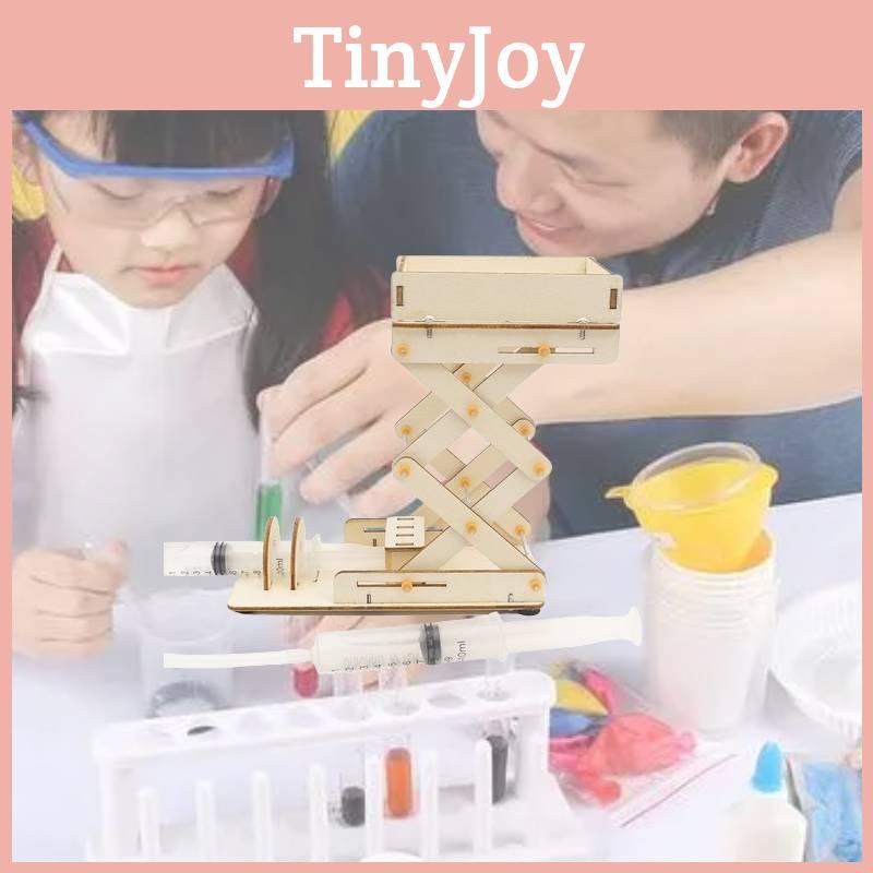Educational Diy Hydraulic Lift Platform Science Experiment Invention Set Wooden Material Customizable