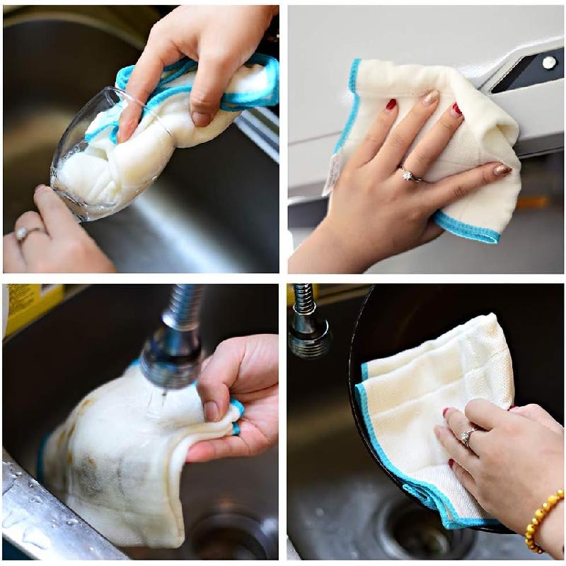 10-Piece Kitchen Dish Cloths Set, Reusable and Highly Absorbent Dishcloth Towels for Kitchens, Bathrooms and Cleaning Counters.