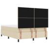 Box Spring Bed with Headboard Cream 140 x 190 cm Fabric