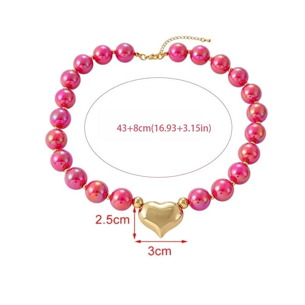 Resin Beaded Necklace Round Sweater Chain Light Luxury Women Clavicle Chain Vacation