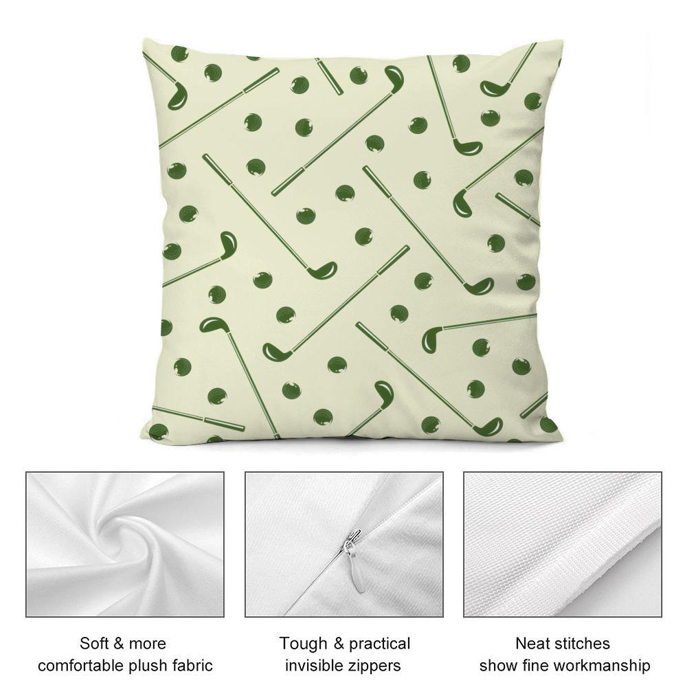 Housse de coussin Rétro Golf Tissu Peluche Doux Housse de coussin Imprimée Double Face pour Toutes les Saisons Décoration Intérieure Moderne Cadeau