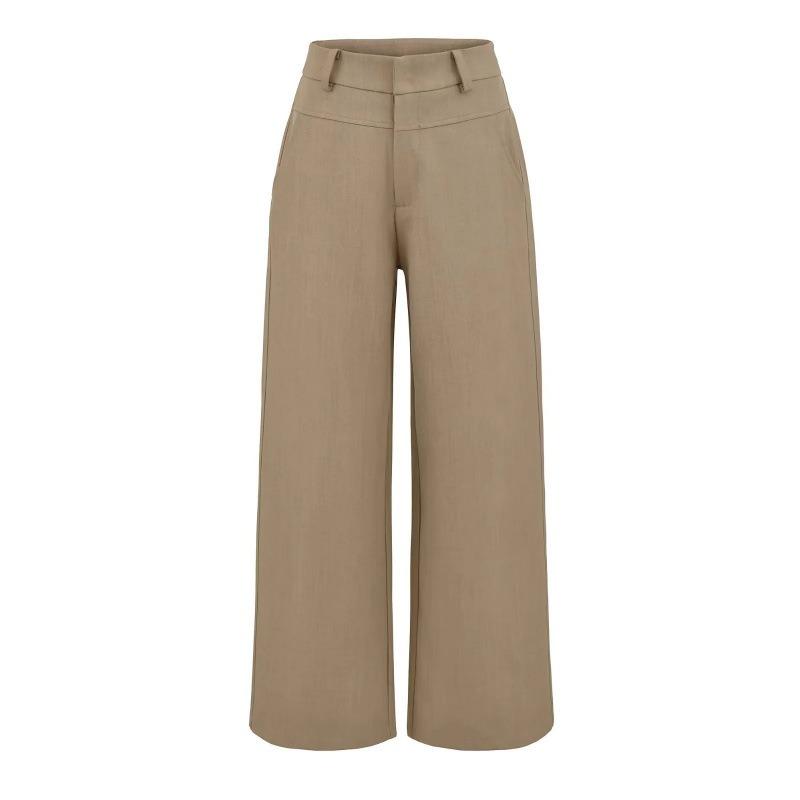 Autumn New American Old Money Casual Suit Pants Women's Versatile Senior Sense Loose and Thin Wide-leg Trousers