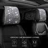2pcs Bling Car Headrest Covers for Women Full Rhinestone Headrest Fits Most Cars