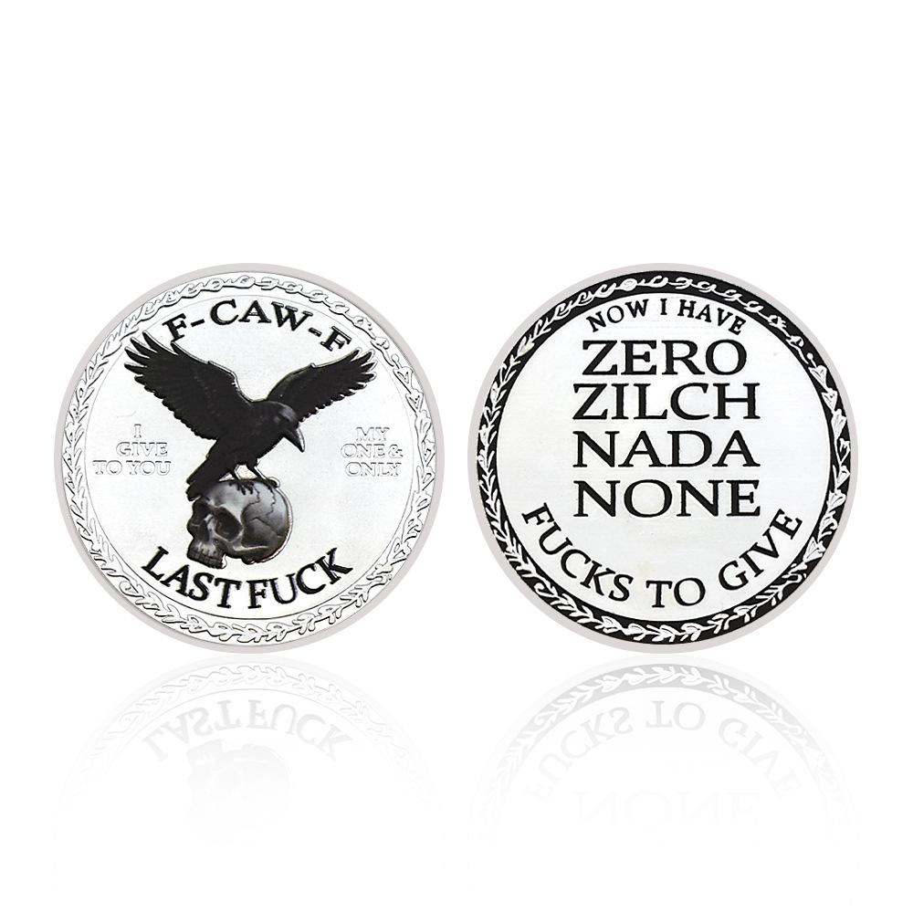 Crow commemorative coin, metal 3D, relief, commemorative medal, animal medal