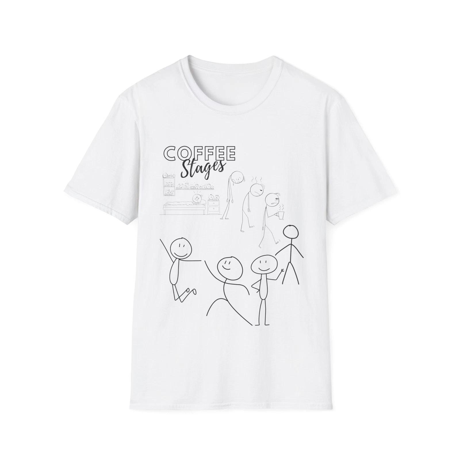 

Coffee Stages T shirt, Fun Coffee Lover Gift, Coffee Apparel, Birthday Present M