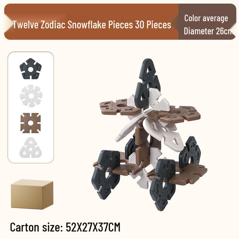 

Extra Large Educational Interlocking Building Blocks - Snowflake Design for Young Kids