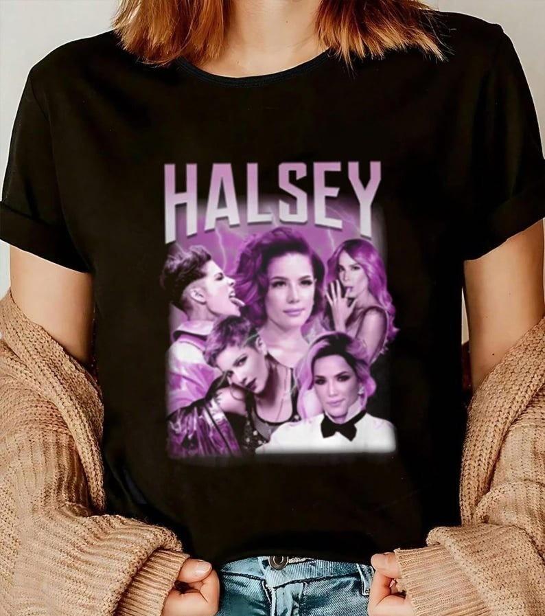 Halsey Vintage T-Shirt 90s Aesthetic Grunge Unisex Tee Gift for Halsey Fans Unisex T-Shirt S