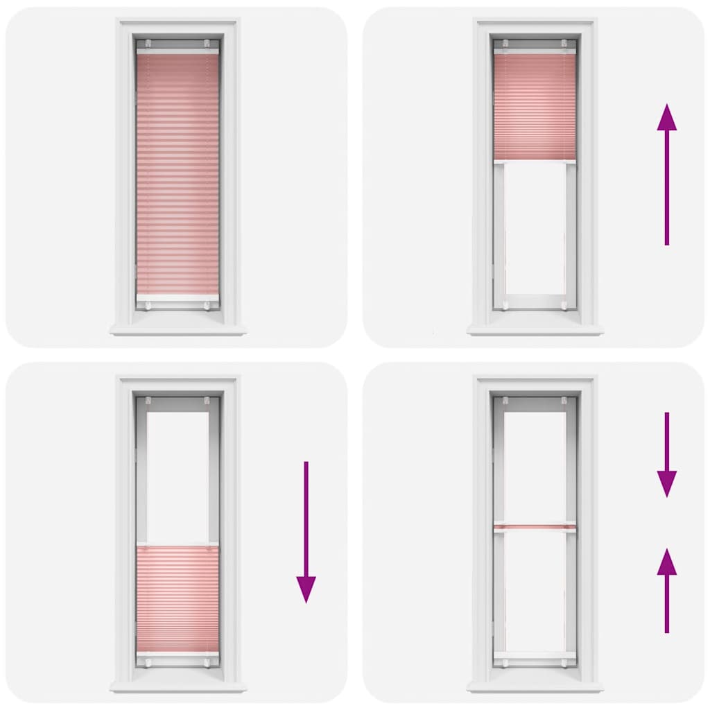 Pleated Blind Pink 40x100 Cm Fabric Width 39.4 Cm Polyester