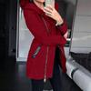 Autumn Winter Fashion Women Coat Solid Color Zip Up Long Sleeve Hooded Jacket Coat Outerwear Long Section Women's Coat