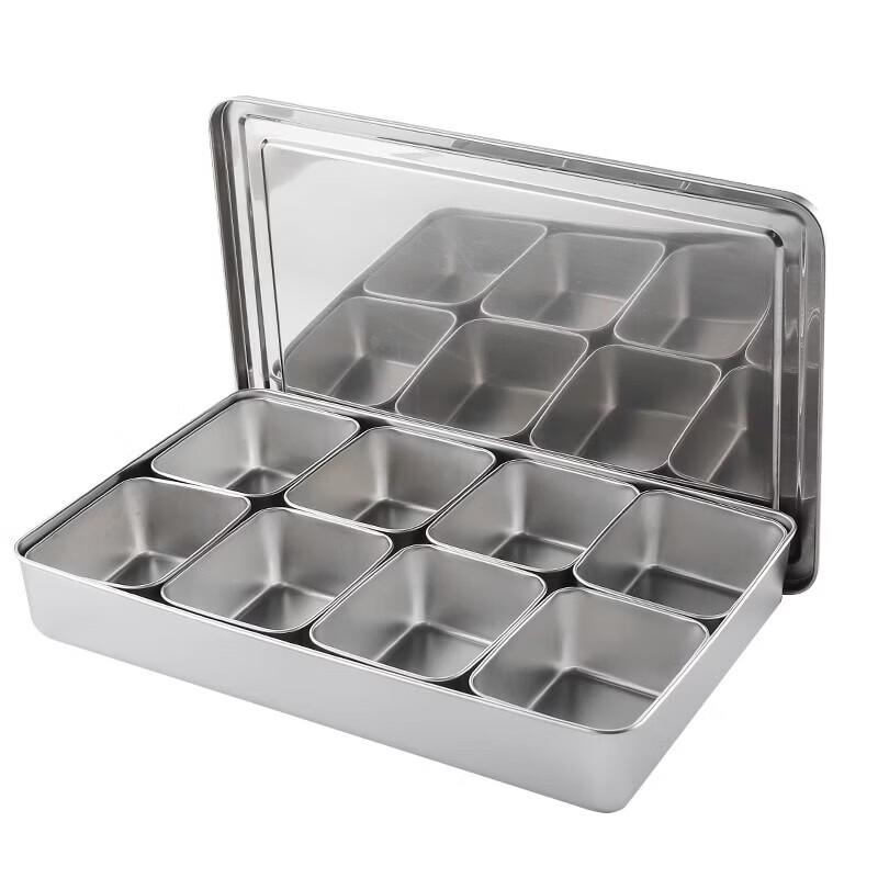 Commercial Stainless Steel Six-Grid Seasoning Box