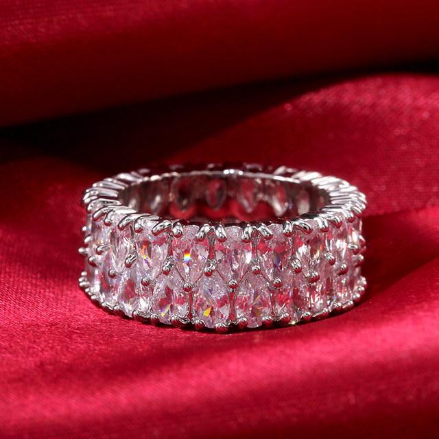 

Новое кольцо обещания ААА для женщин, обручальные кольца, роскошные двойные капли воды, кубический цирконий, благородные модные украшения, новинка 10