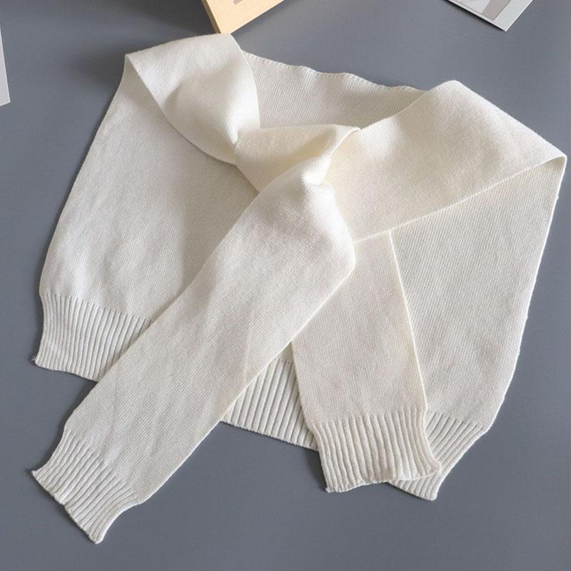 Shawl White Fake Collar Women Detachable Collars Warm Stripe Shoulder Wrap Knit False Collar Scarf Neckline Neckband Faux Col