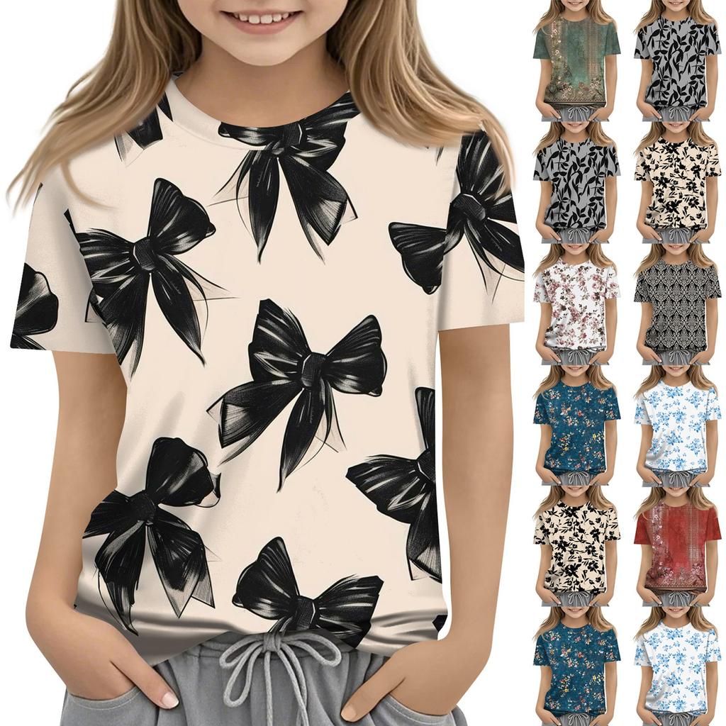 Toddler Girl Boy T-Shirts Kids Top Boys And Girls Printed Short Sleeved T-shirt