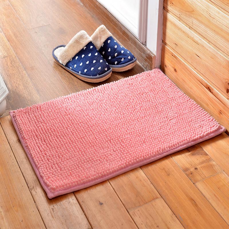 Mikrofaser Kurzhaar Chenille Fußmatte Badezimmer Wohnzimmer Türvorleger Schlafzimmer Teppich Stufenmatte Rutschfester Teppich