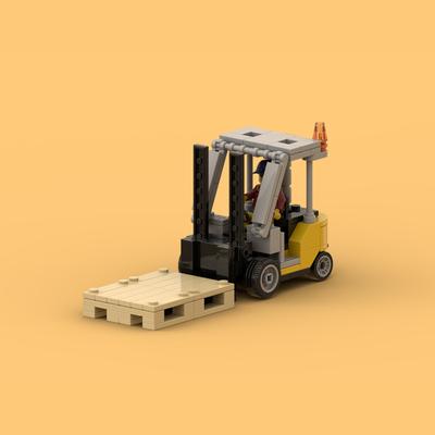 Technik LKW Gabelstapler Baustein LKW Transporter Zusammengebautes Spielzeugmodell Kompatibel mit kleinen Partikeln
