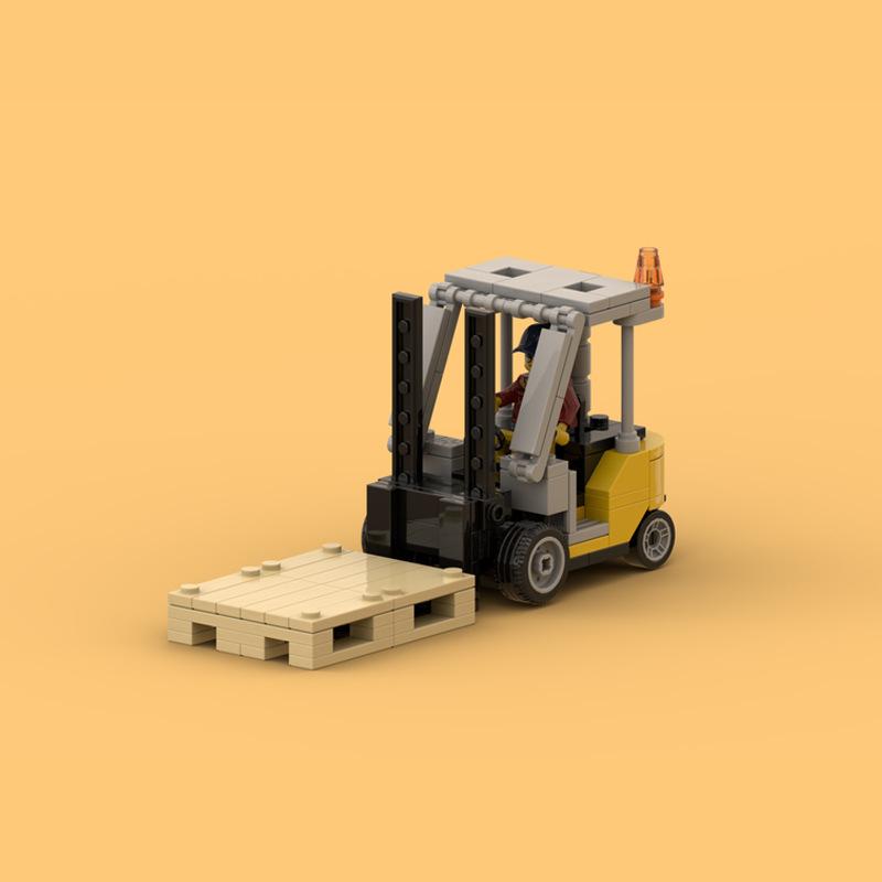 Engineering Truck Forklift Building Block Truck Transporter Assembled Toy Model Compatible With Small Particles