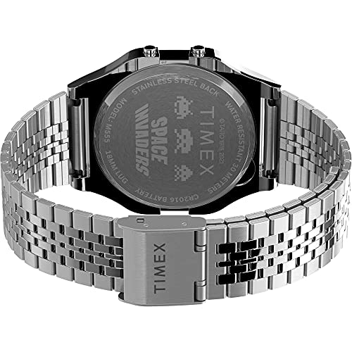 Timex T80 x Space Invaders 34mm Quartz Nerezový řemínek Stříbrný 18 Ležérní hodinky (Modelka:TW2V30000YB)