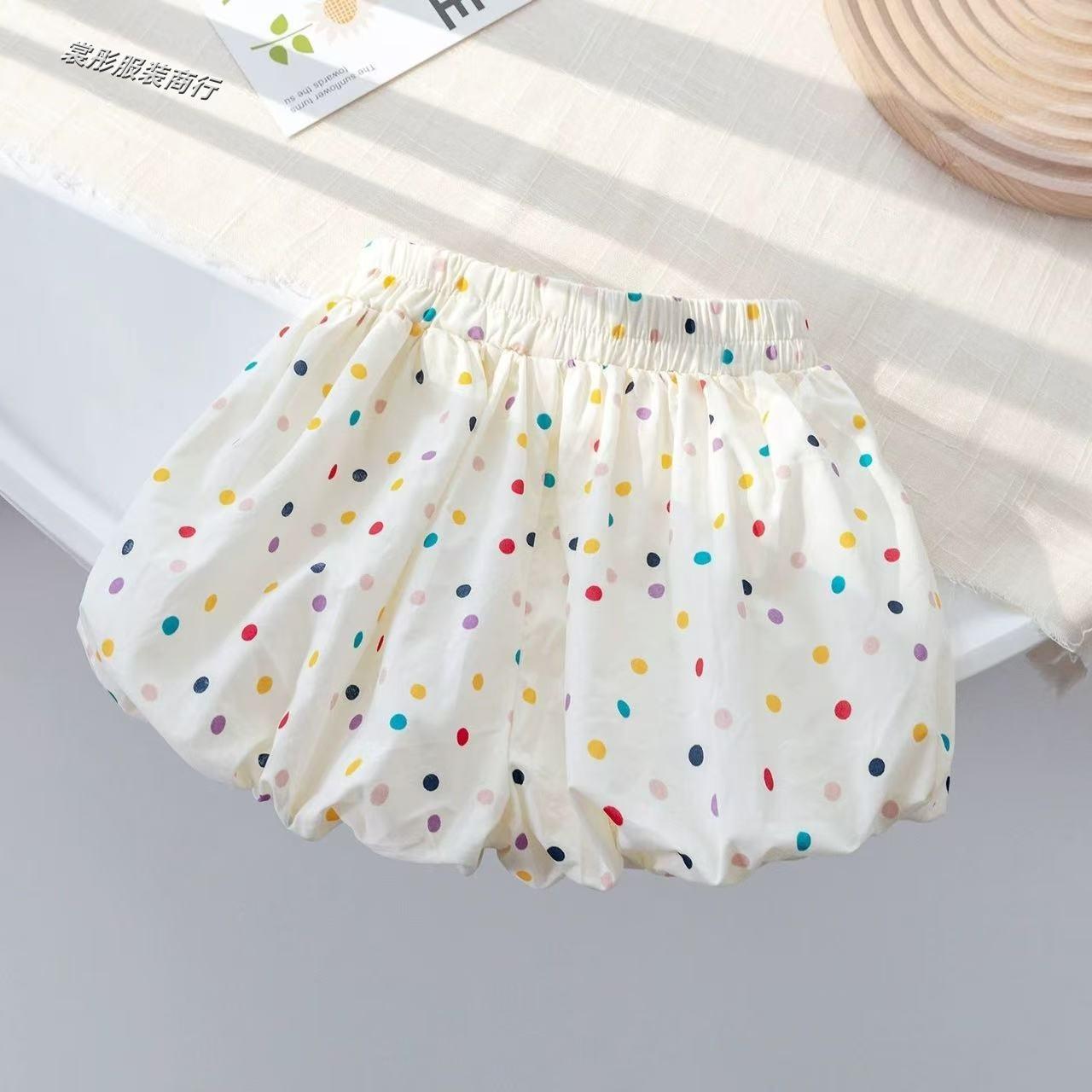 

Шорты для девочек Летние Бутон цветка Детская одежда Свободные и повседневные Детские брюки-фонарики для девочек 90