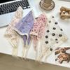 Lattice Triangle Hair Band Strap Soft Wrap Printing Hair Scarf French Lace Hair Scarf  Photograh