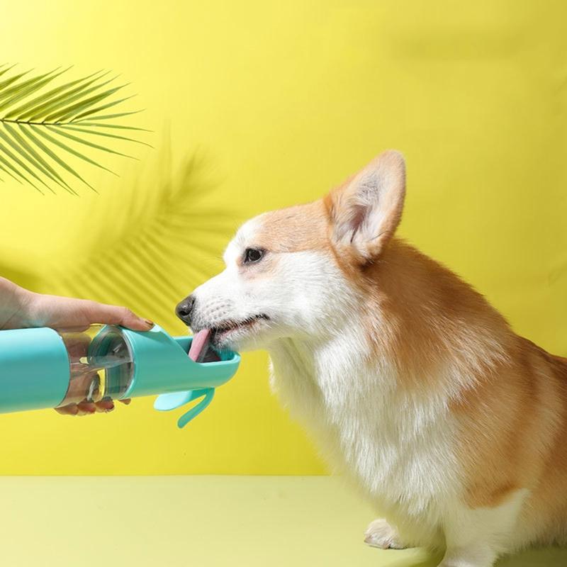 Dog Travel Water Bottle Portable Pet Drinking Cup with Food Feeding Bowl for Pets Outdoor Walking Traveling Hiking