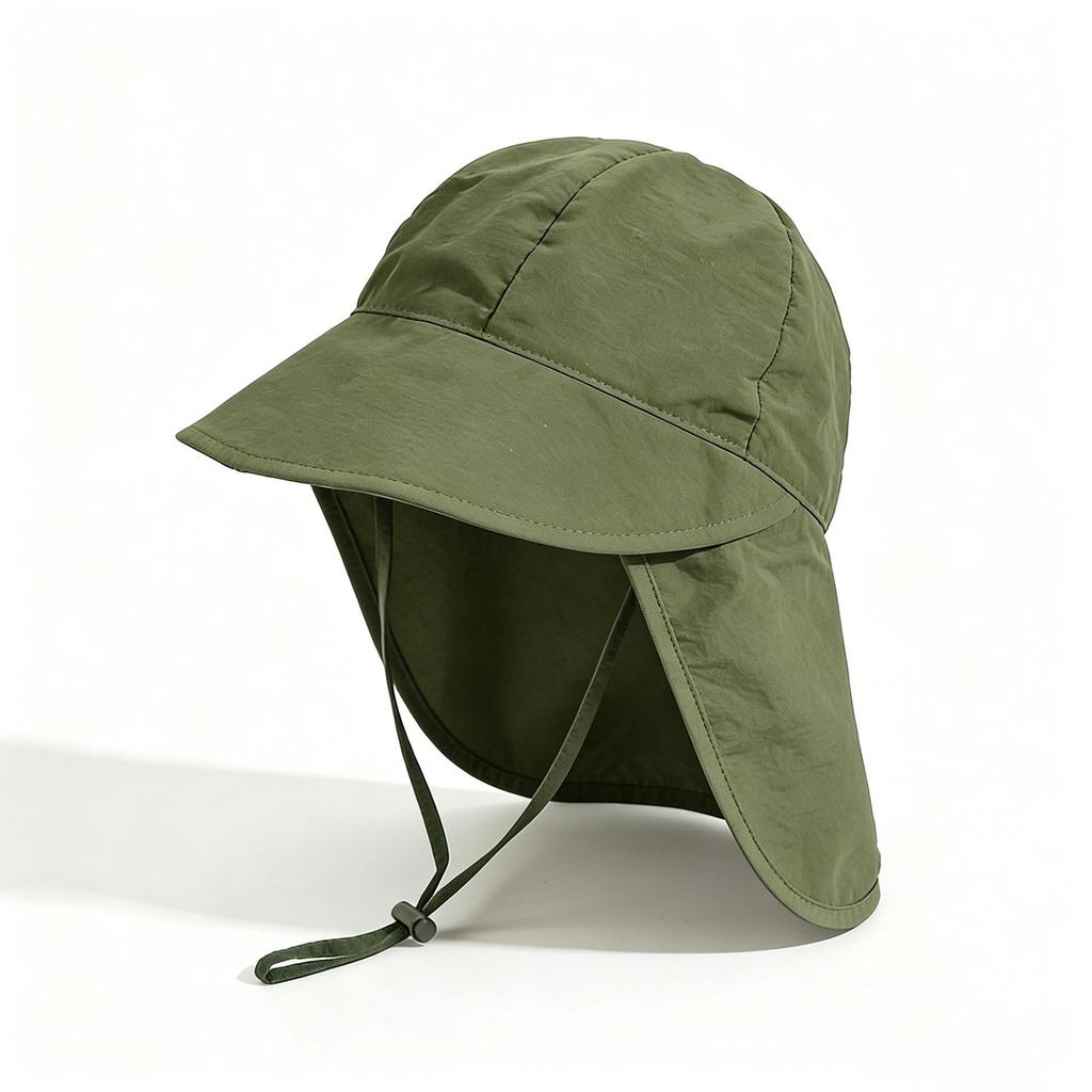 Children's UV Protection Baseball Cap with Neck and Face Shield - Summer Hat for Boys and Girls
