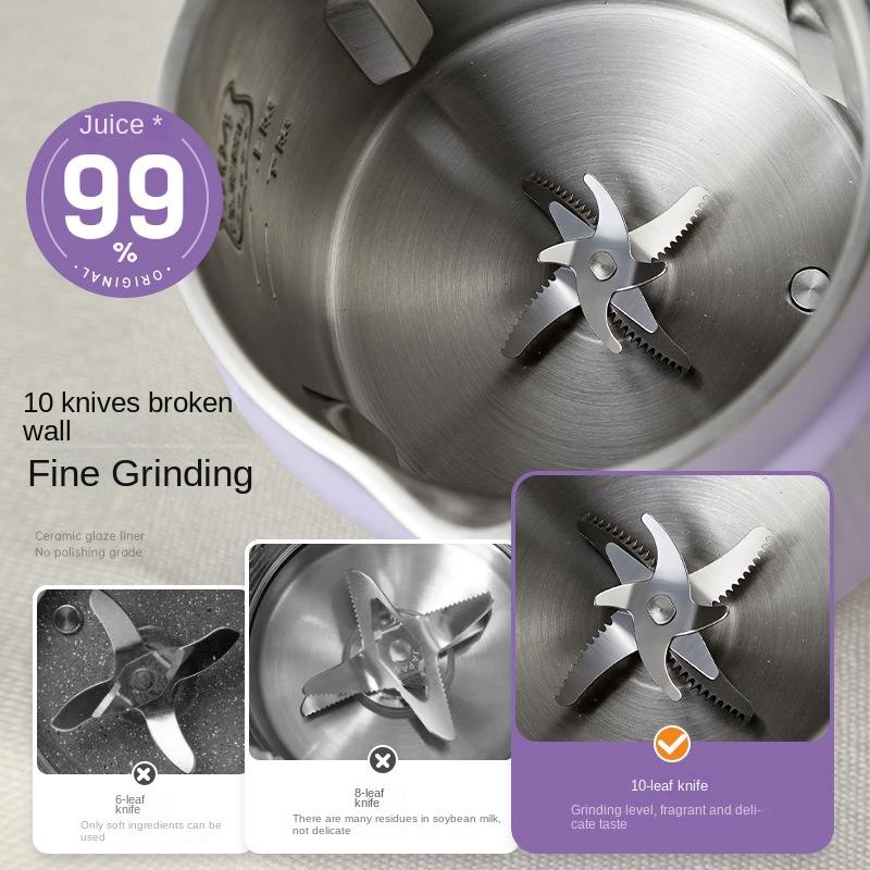 220V Automatyczny Mini Ekspres do Mleka Sojowego 1000ML Maszyna do Mleka Sojowego Bez Filtra Gotowanie Pasta Ryżowa Blender do Jedzenia Sokowirówka do Owoców