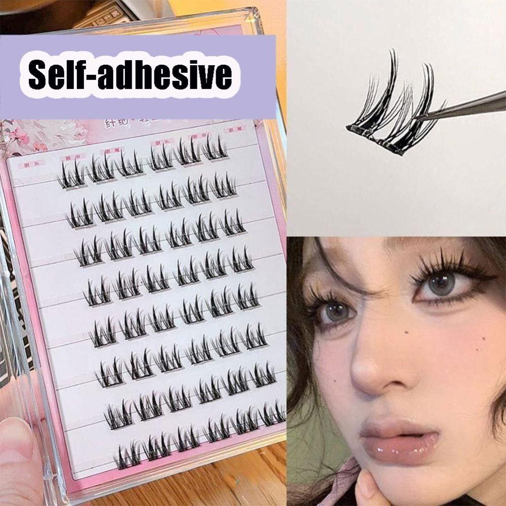 Press On Segmented Eyelashes Natural Long Individual Eyelash  DIY Eyelash Extension