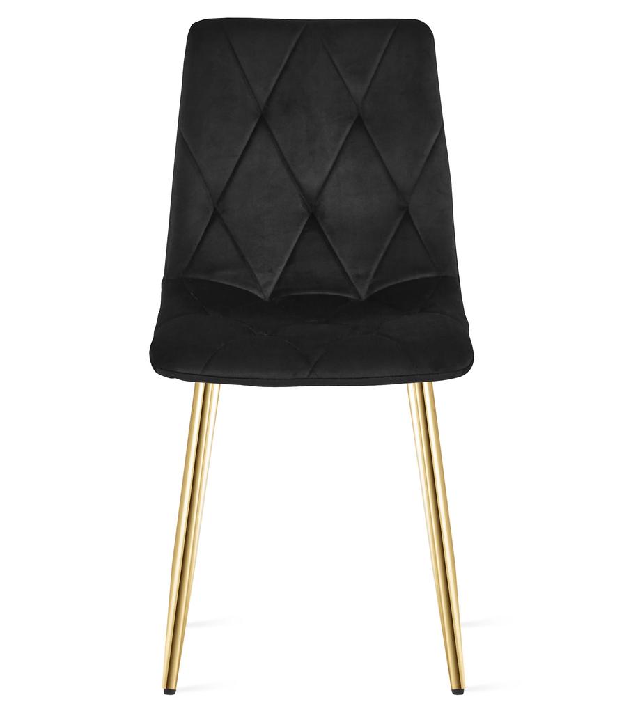 Libra Chair - Black Velvet / Gold Legs X 1