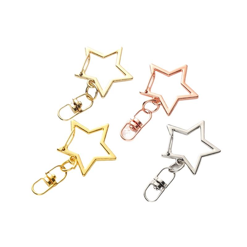 10pcs Swivel Craft Making Solid Color For Bag Keychain Hooks Clips Multifunction Metal Buckles DIY Star Shape Handmade Accessories