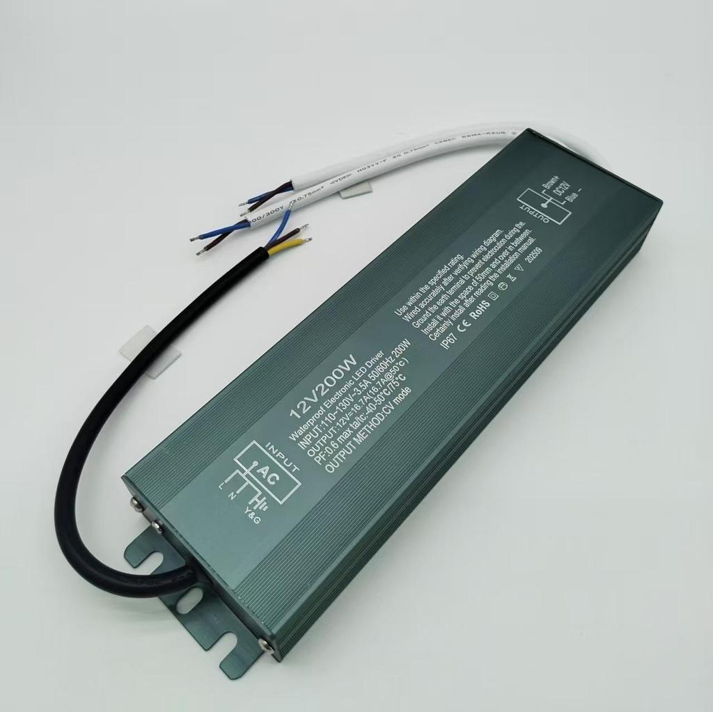 Weatherproof 12V/24V LED Power Supply for Wall Washers, 200W/250W/300W/400W, Outdoor Lighting.