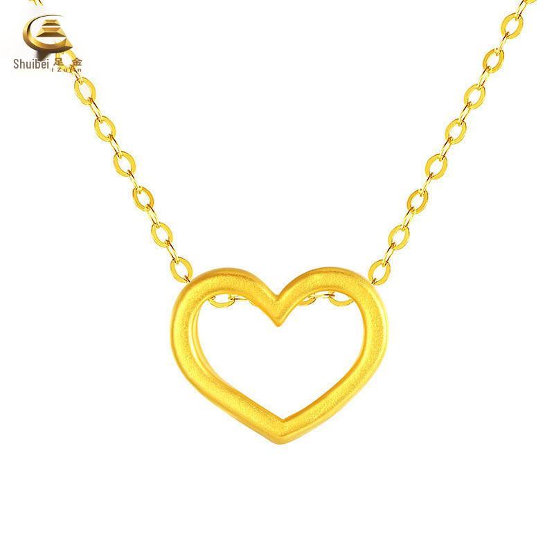 Rose Flower Crown Pure Gold 999 Pendant Set for Women - Qixi Valentine's Day Gift