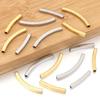 5-10pcs Square Stainless Steel Tube Spacer Beads Curved Tube Beads Loose Spacer Beads For Jewelry Making DIY Necklace Bracelets