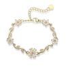 1 Stück Blumen Messing & Strass Armbänder Mehrfarbig Damen Pastoral Stil Stilvoller Geschenk Schmuck 14cm(5,5 ") + 5cm(2 ") lange