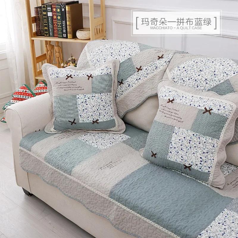 Hot Selling All-season Universal Anti Slip Sofa Mat New Rural Style Cushion Sofa Cover Small Floral Han Style Backrest Towel
