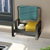 Aluminum Sponge Holder Kitchen Sink Caddy Rack Organizer Storage Rack with Drain Tray Soap Sink Drain Rack Kitchen Accessories