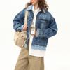 Unisex Trendy Plaid Patchwork Denim Jacket - American Retro Style