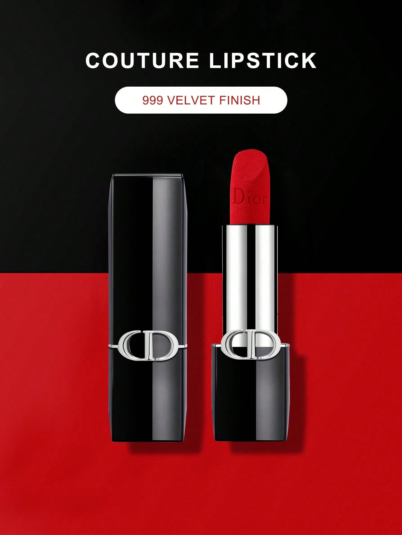 

Dior Rouge Lipstick 3.5g - 999 Velvet Finish | Classic Red Long-Lasting Lip Color #999