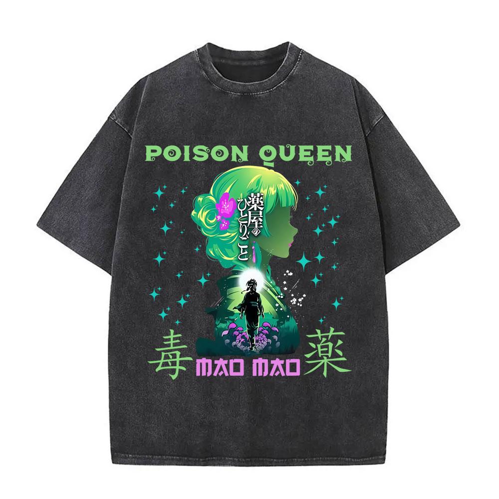 Anime The Apothecary Diaries Maomao Washed Vintage T Shirt Men Women Kawaii Cute Funny Short Sleeve T-shirts Streetwear Unisex