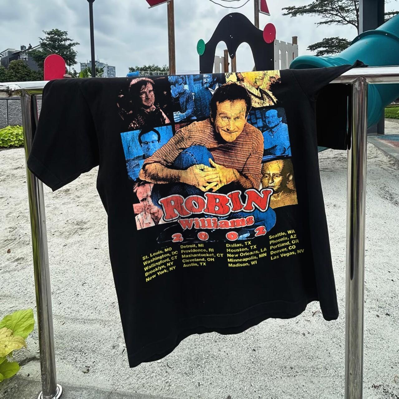 2002 Robin Williams Live On Tour Size Aged T-Shirt Black M L