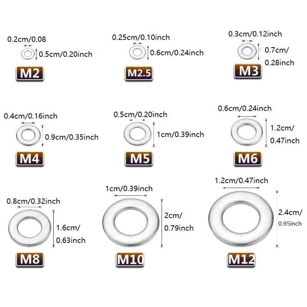 580Pcs Rust Resistant Lock Washer Assortment Flat Washer Kit  Electrical Connections