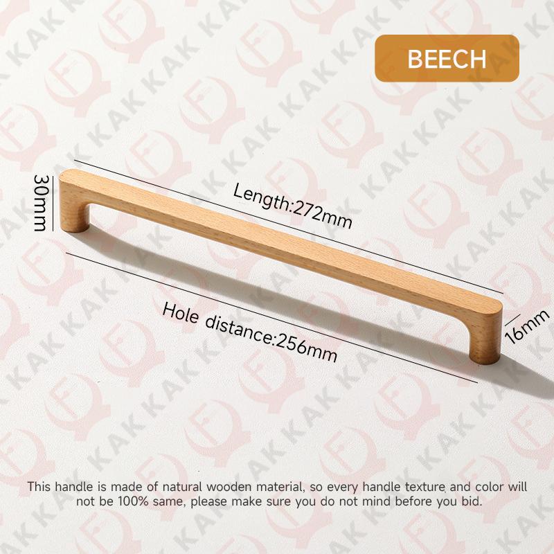 KAK Wooden Cabinet Knobs andl Handles Walnut Kitchen Cabinet Handle Pulls Beech Drawer Knobs Round Furniture Handle Hardware