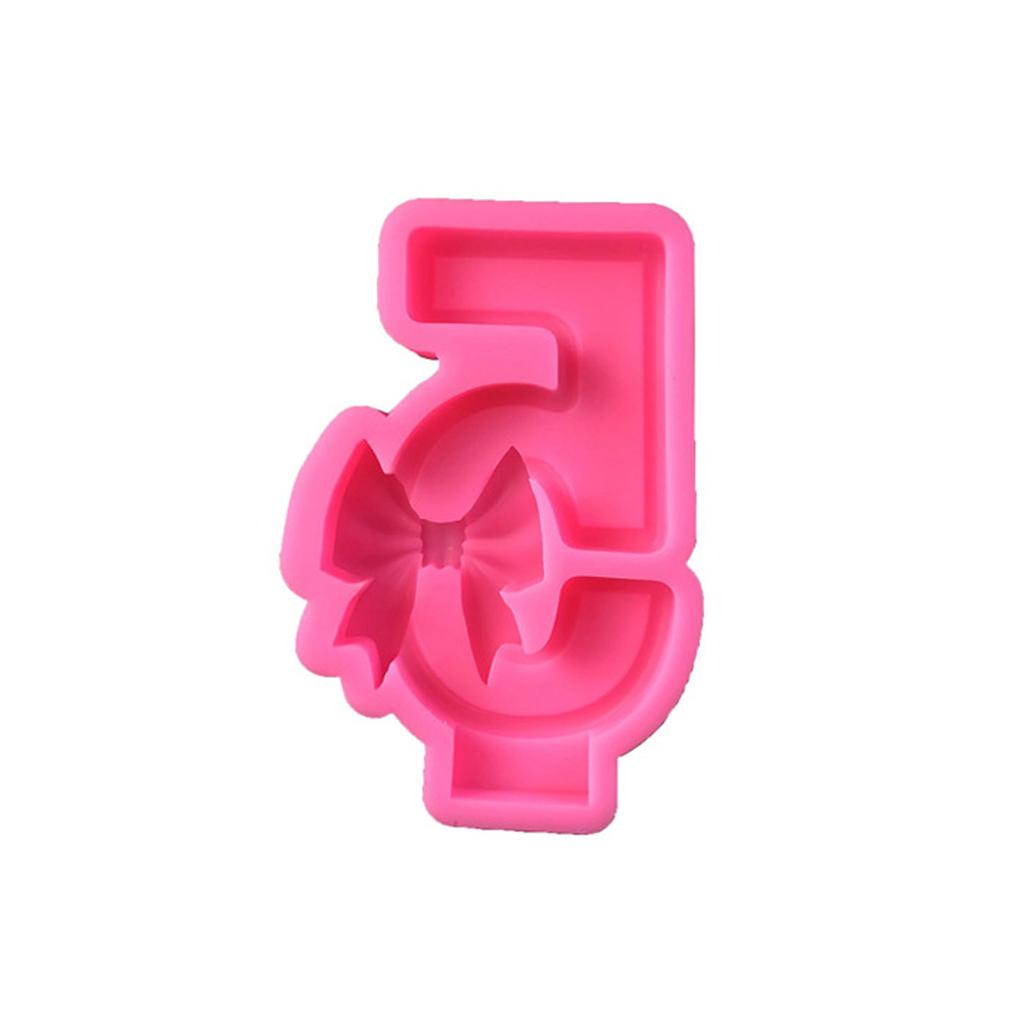 Bowknot Baking Molds Bow Number Silicone Mould Handmade Epoxy Resin Casting Molds DIY Cake Chocolate Decorating Tool