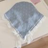 Korean Bowknot Hair Scarf Triangle Blue Neck Scarf Soft Hair Wrap Pastoral Style Hair Bandanas for Women Girls Hair Accesories