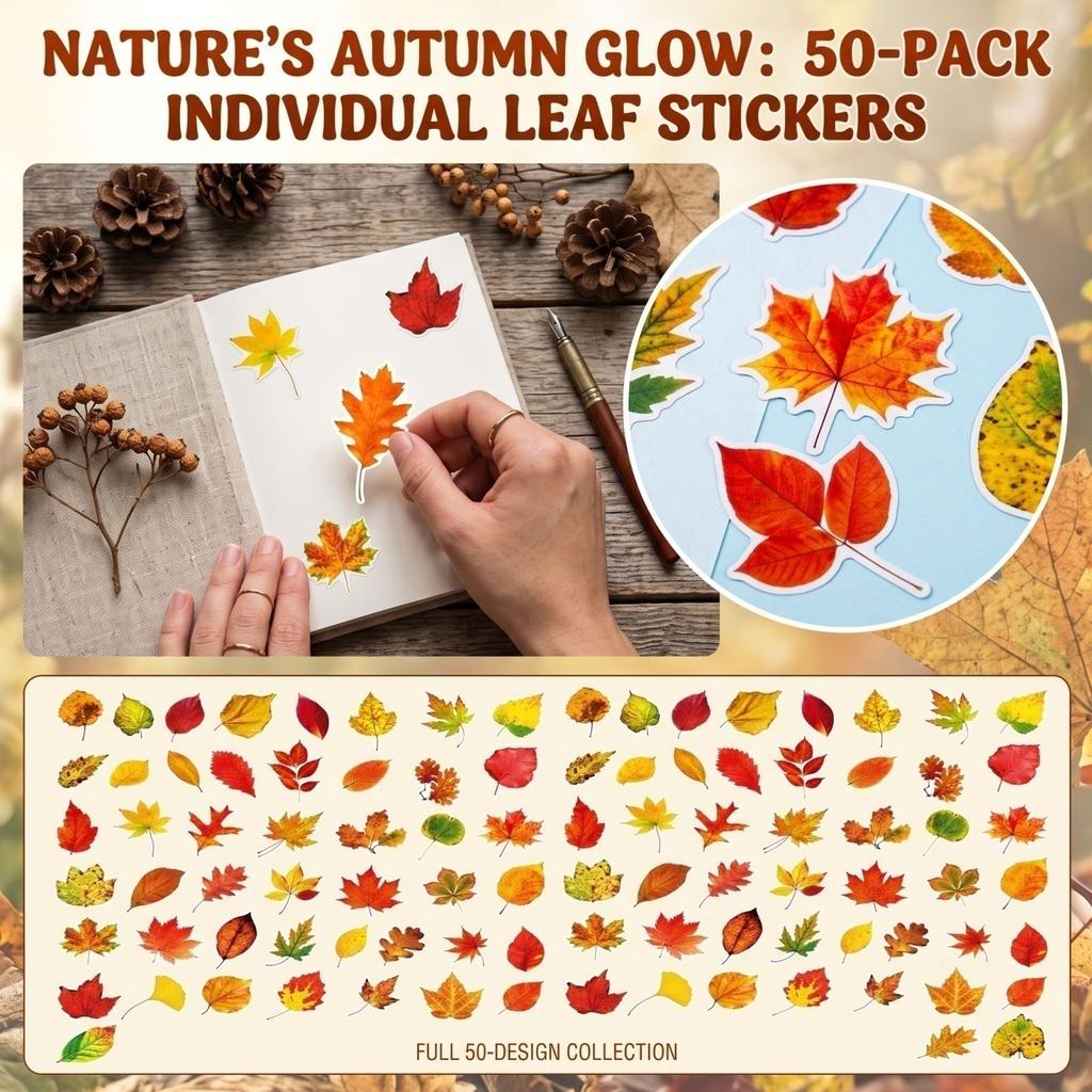 50 Pcs Nature Scenery Sticker Set for Journaling and Scrapbooking