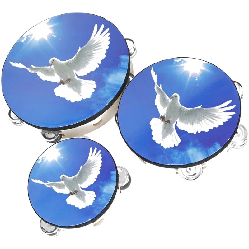 6/8/10 inch Tambourine Drum Children Educational Tambourine Round Percussion For Party Dancing Toy Musical Instrument 1