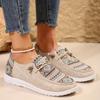New Outdoor Comfortable Ethnic Style Printed Casual Large Women's Casual Single Shoes Buddha Beads Women's Casual Shoes