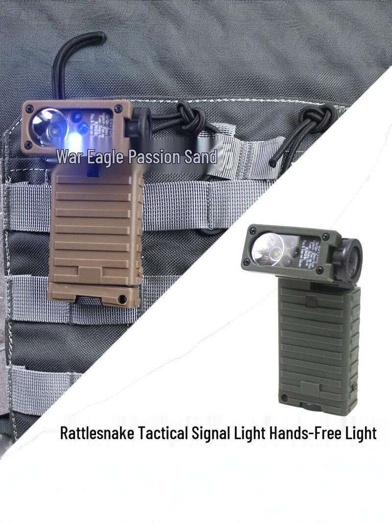 Rattlesnake Multicolor Tactical Signal Headlamp: Hands-Free, Waterproof, IR, White, Red, Blue Lights for Outdoor Use.