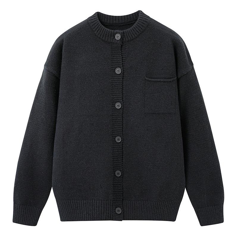 

Кардиган мужской свободного кроя однотонный вязаный свитер универсальная вязаная куртка на одной пуговице L