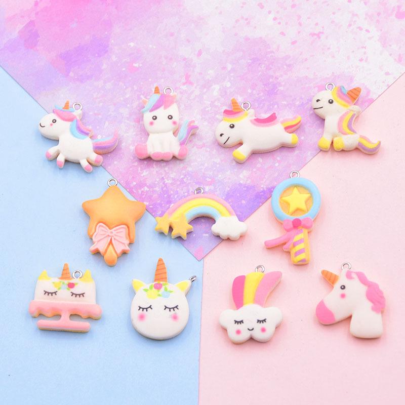 Unicorn Rainbow Lollipop Earrings  Keychain Pendant