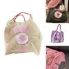 Borsa Tote da Shopping Ricamata con Catena a Palline Giapponese in Tessuto Oxford